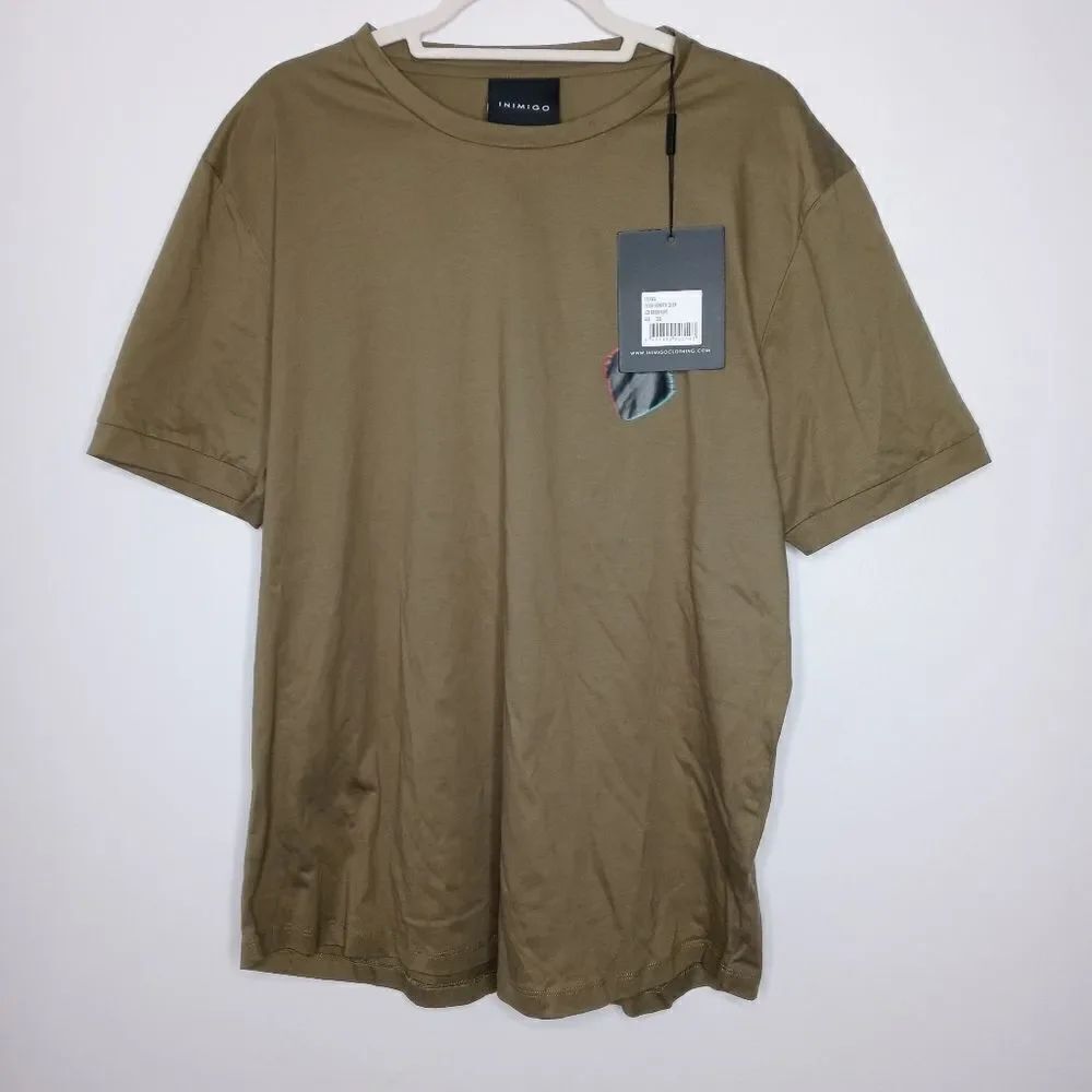 inimigo glitch heart t shirt in olive green